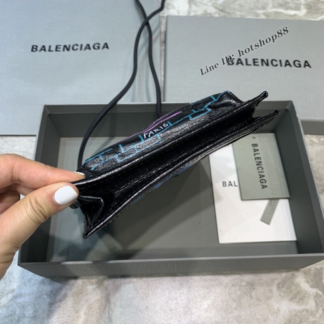 Balenciaga專櫃爆款小挎包 巴黎世家褶皺皮手機包 fyj1481